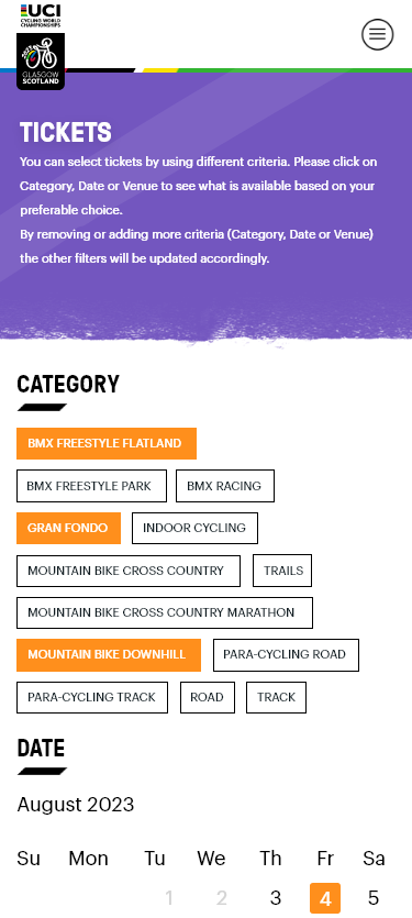 Cycling World Championship Glasgow 2023 mobile screenshot 1