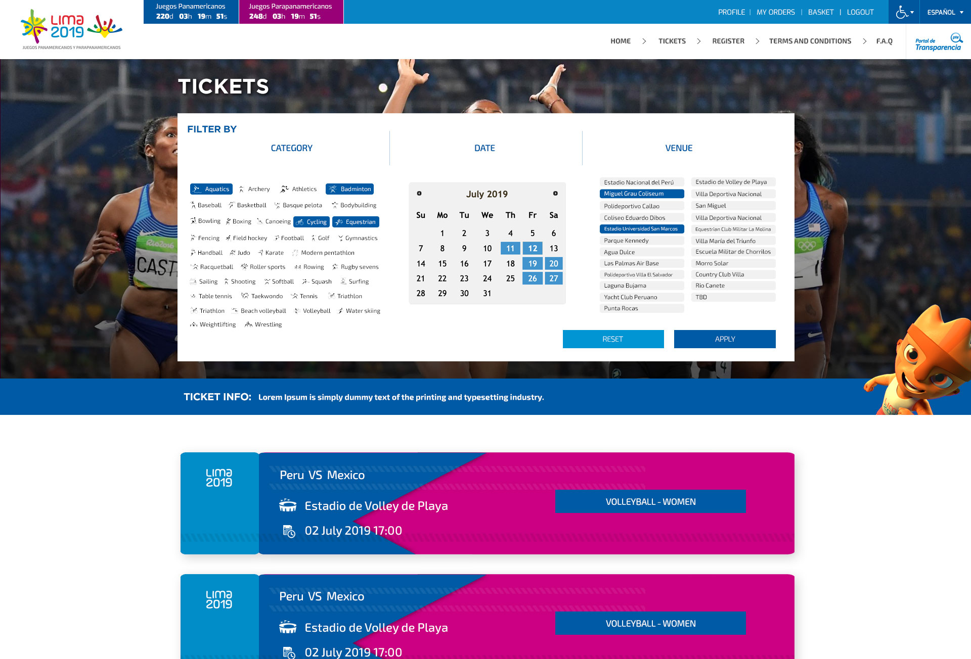 Panamerican Games Lima 2019